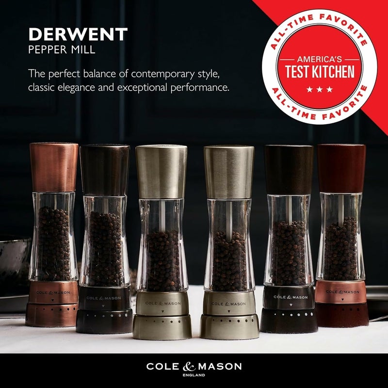 Cole & Mason Derwent Salt and Pepper Grinder Set - Refillable Salt & Pepper Grinder Set with Gourmet Precision Mechanisms - Kitchen Accessories for Cooking - Gift Set, Iron Grey - Image 5